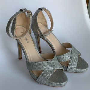 Le Chateau Silver Glitter Sparkly Heels